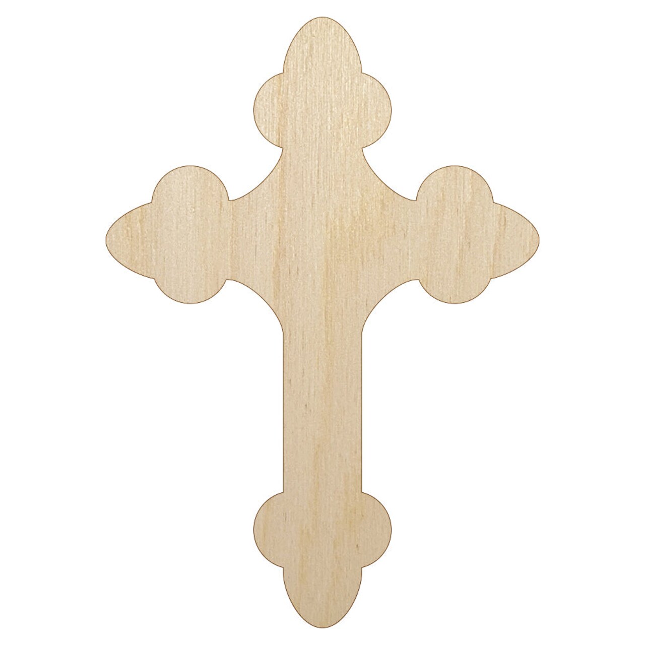 Cross Doodle Christian Unfinished Wood Shape Piece Cutout for DIY Craft Projects